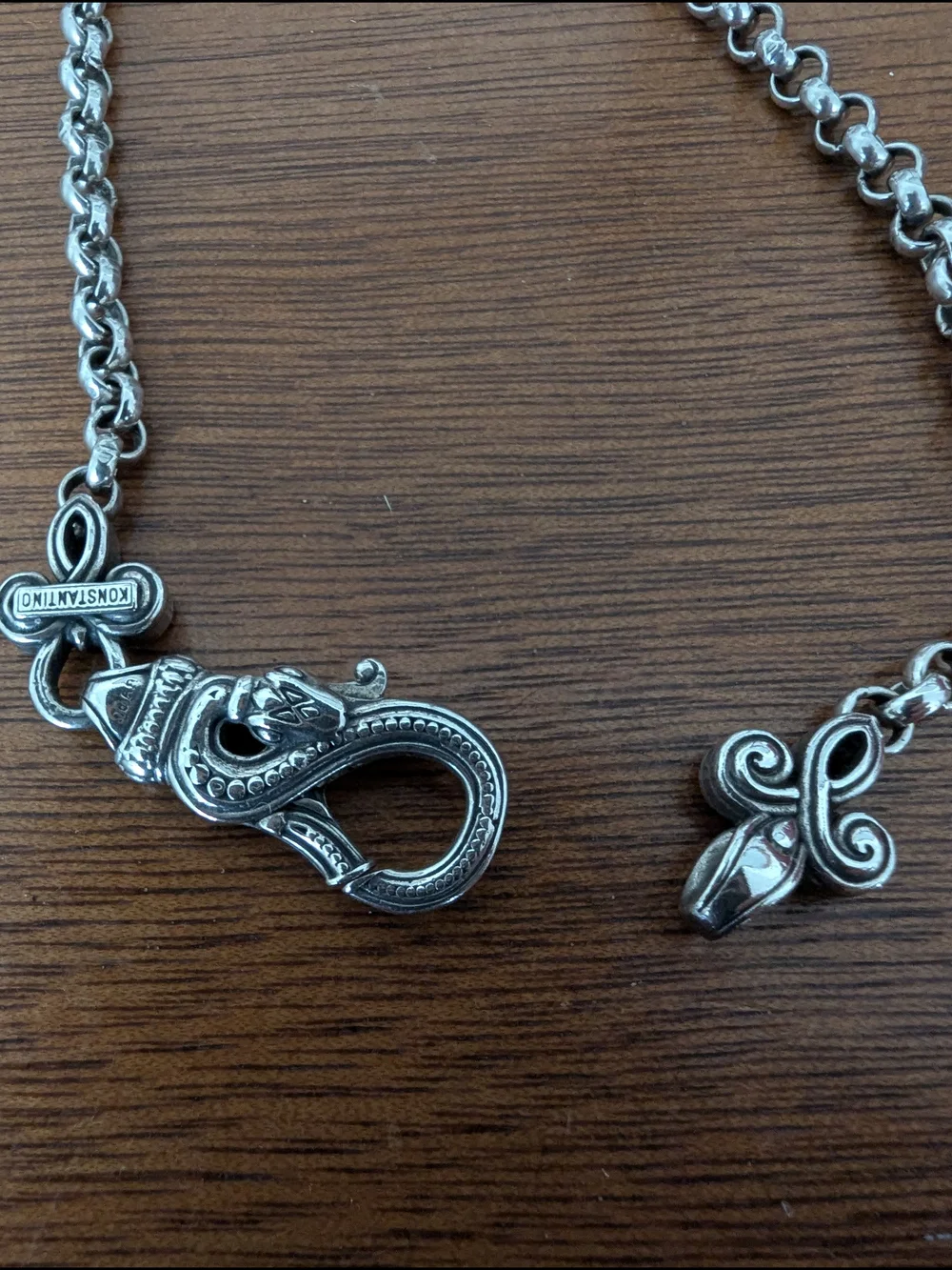 KONSTANTINO Sterling Silver Chain Necklace with Decorative Clasp